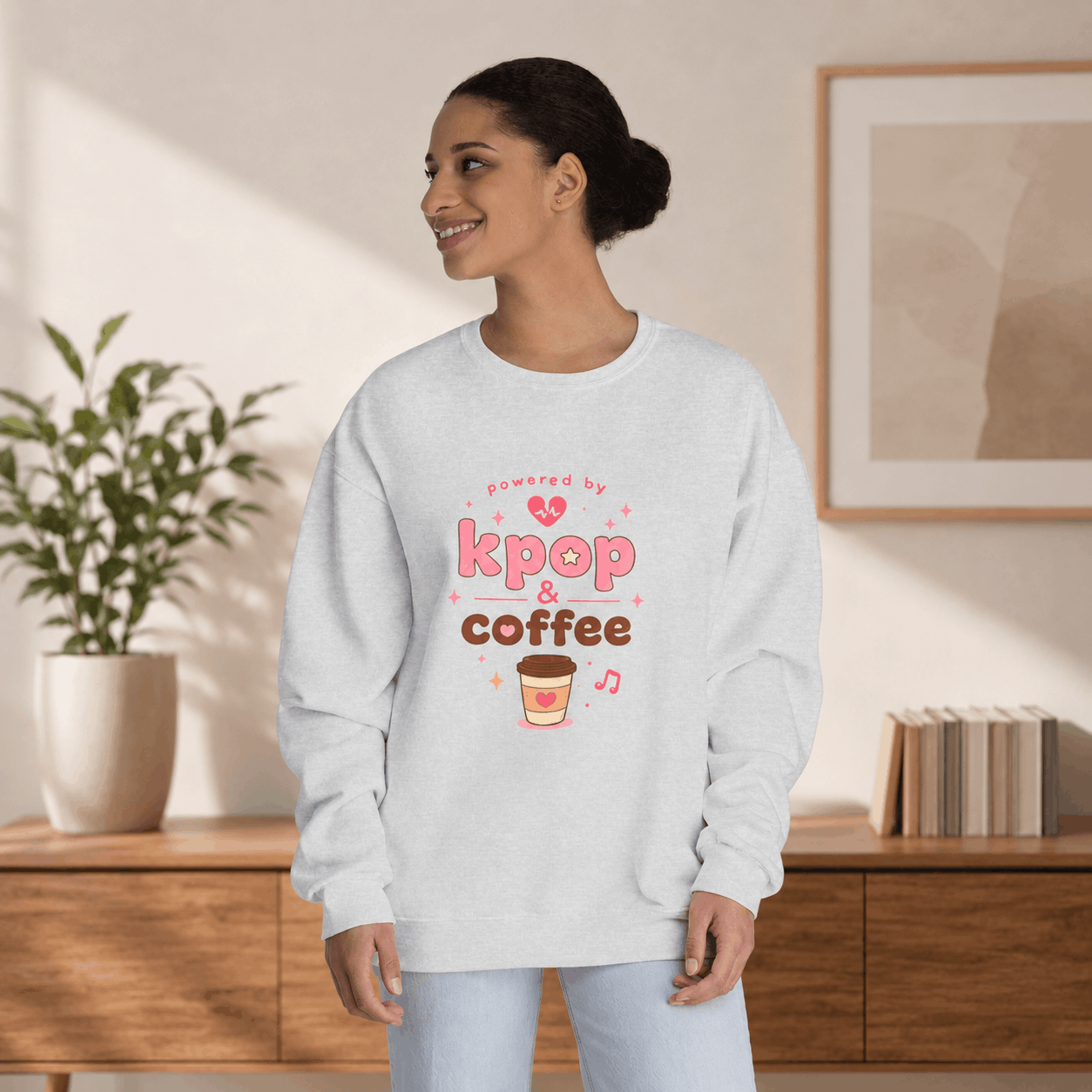 Powered by K-Pop & Coffee Crewneck Sweatshirt
